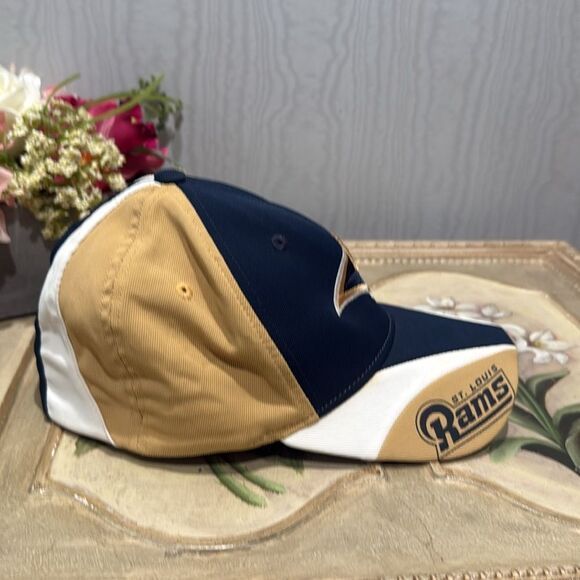 Rare Vintage NFL St. Louis Rams Fitted Cap Hat Blue Tan - Picture 13 of 16